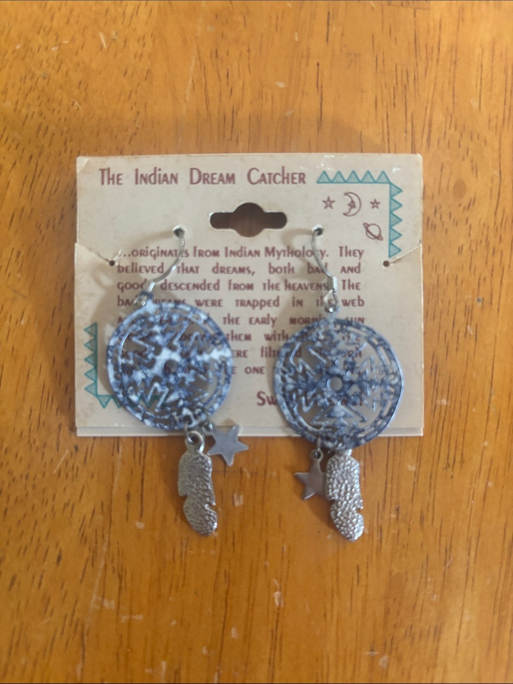 Vintage Silver Dreamcatcher Dangle Earrings Never Worn